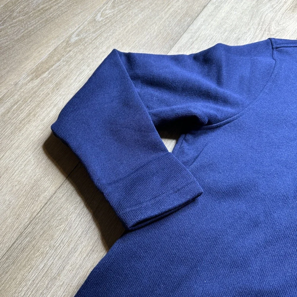 IZOD Zip Up Sweater Pullover Mens Medium Navy‎ Polyester Blend  Mock Neck Medium